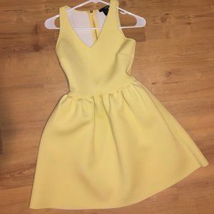 Aqua Pale Yellow Dress with Gold Zipper